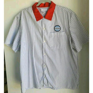 Calvin Klein Garage Twill Striped Mens Shirt Size XL